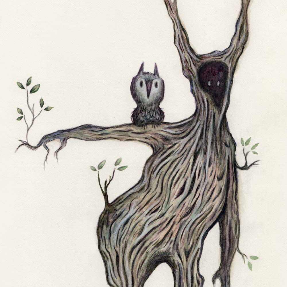 Mr. Quirky - illustration af en træmand